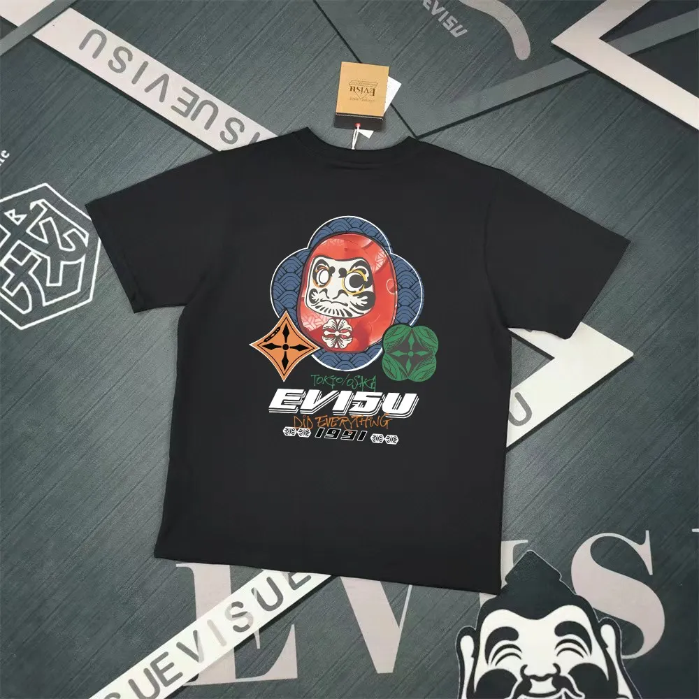 Evisu 2025New Arrival T ⚠ Quality⚠ Same Style T 。 ，Black S-XXL，White S-XXL，Gray M-XXL，Red S-XXL， Red M-XXL Blue M-XXL